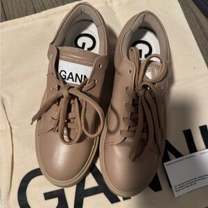 ganni sporty mix cupsole sneaker khaki 39